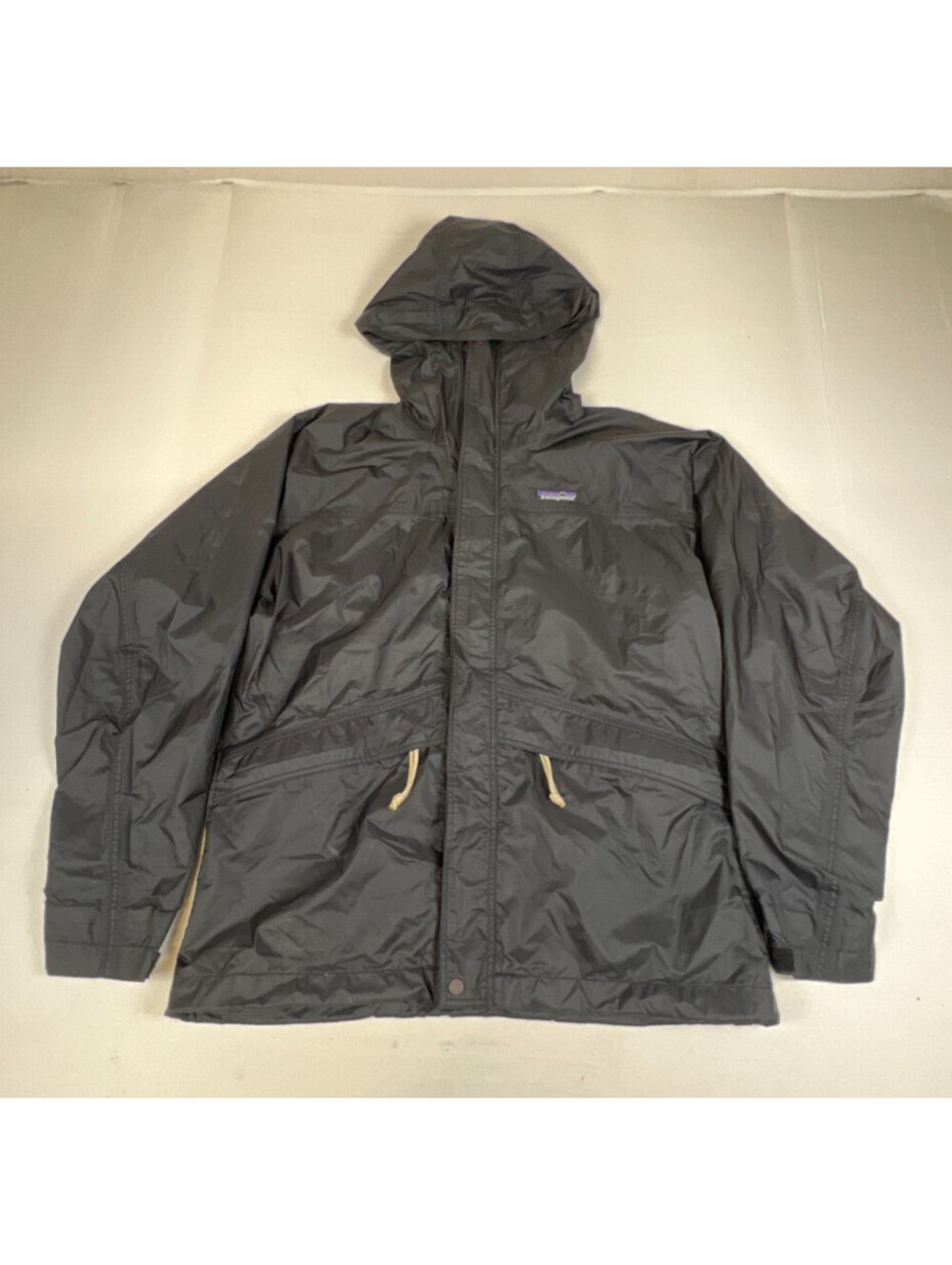 VTG Patagonia Torrentshell Waterproof Rain Jacket Black Hooded Full Zip Mens XS